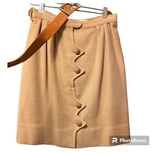 Vintage Tan Wool Skirt